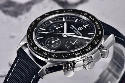 montre PAGANI DESIGN Moon – Chronographe à quartz de luxe pour homme, style sportif, verre saphir avec traitement antireflet, affichage luminescent