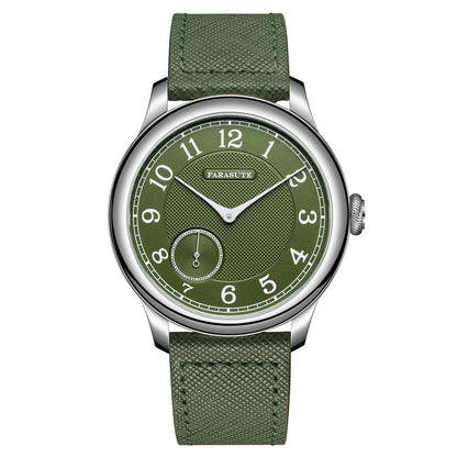 FARASUTE NEW Machinery Men Watch Salmon Dial St17 Manual Mechanical Watch Small Second Vintage Bonklip Bracelet