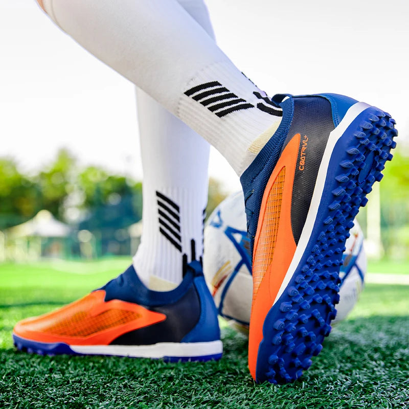 New Men's Soccer Shoes Professional Society Turf Training Football Field Boots Non-Slip TF/FG Indoor Football Shoes Sizes 32-45