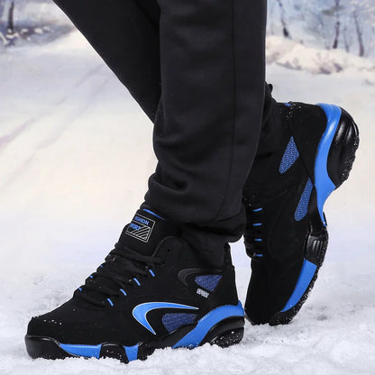 Botas de neve para homem, quentes para o inverno, casal, ténis casuais, moda, couro, desporto ao ar livre, corrida, ténis, homem, antiderrapantes, tamanho grande 48, ténis desportivos