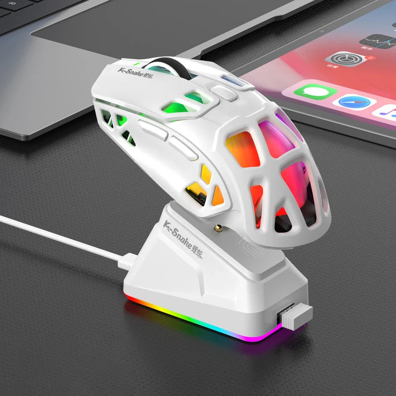 Lenovo Tri-Mode Lightweight Gaming Mouse with RGB Charging Dock 12000DPI 2.4G/Bluetooth/Wired Ergonomic Mouse for PC Laptop