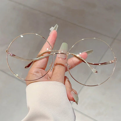 KAMMPT Oversized Round Sunglasses Women 2024 New Fashion Vintage Gradient Shades Retro Trendy Luxury Stylish Design Sun Glasses