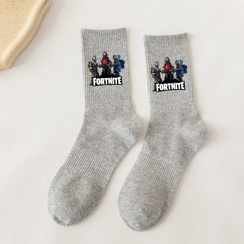 Fortnite Socks Cartoon Game Character Long Socks for Kids and Students in Spring and Autumn Solid Color Cotton Socks Birthday Gifts