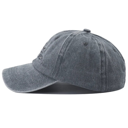 Unisex Letter Embroidery Washed Cotton Baseball Cap Adjustable Vintage Distressed Dad Hats for Women Men Gorras Para Hombres