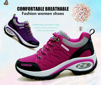 Scarpe sportive da donna, sneakers con plateau, scarpe alla moda per attività all’aperto e escursionismo, scarpe casual antiscivolo, scarpe da corsa basse, calzature da donna