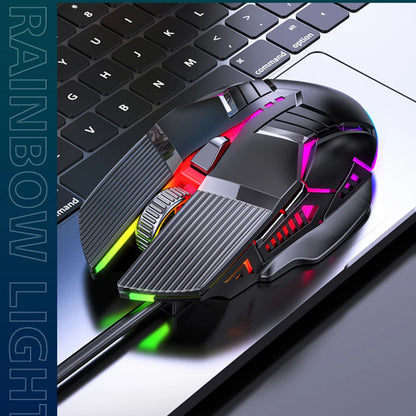 3200 DPI Ergonomic Wired Gaming Mouse, USB Computer Mouse, Gaming RGB Backlit Gamer Mouse, 6 Button LED Silent Mice for PC Laptop