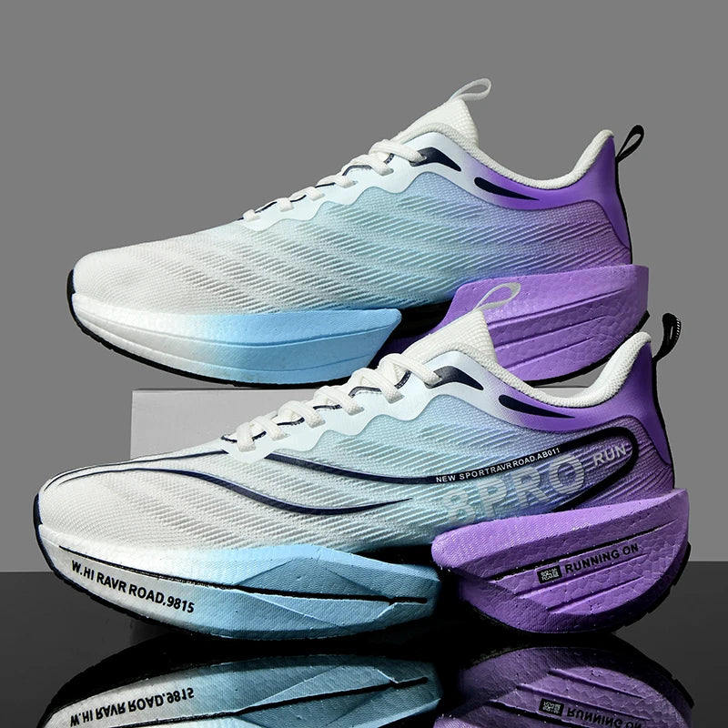Sneakers da uomo con soletta in carbonio, scarpe sportive da esterno con suola morbida in rete, scarpe da corsa leggere, antiscivolo, casual, da coppia, da tennis