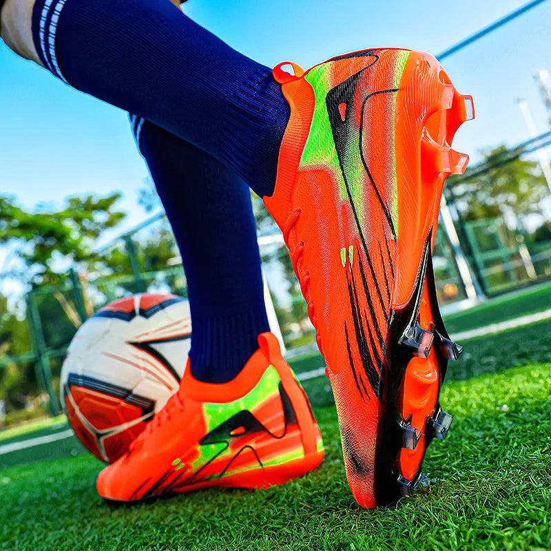 Chaussures de Football professionnelles à fond FG pour hommes, chaussures d'entraînement confortables et durables pour adultes, chaussures de Football à lacets pour adolescents
