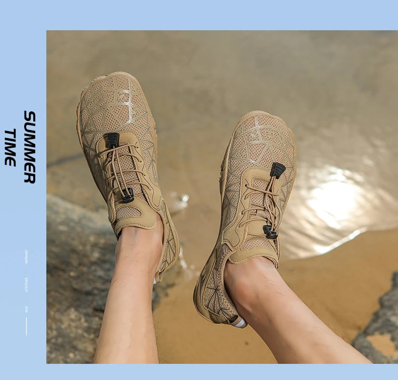 Sapatos para caminhar na água sem sapatos - Homem e Mulher - Sapatos de praia em malha de secagem rápida - Sapatos antiderrapantes para atividades ao ar livre - Sapatos unissexo para desportos aquáticos