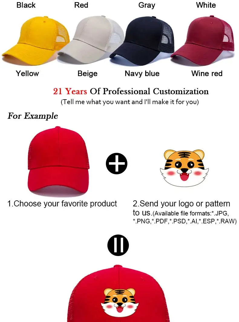 Baseballcaps für Großhandel, lässige Caps für Herren, Mesh-Hüte für Damen, Unisex-Hüte, Hut mit individuellem Logo, bestickte Hüte