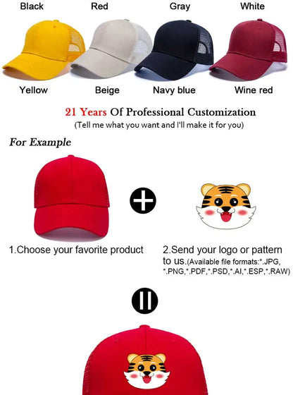 Baseballcaps für Großhandel, lässige Caps für Herren, Mesh-Hüte für Damen, Unisex-Hüte, Hut mit individuellem Logo, bestickte Hüte