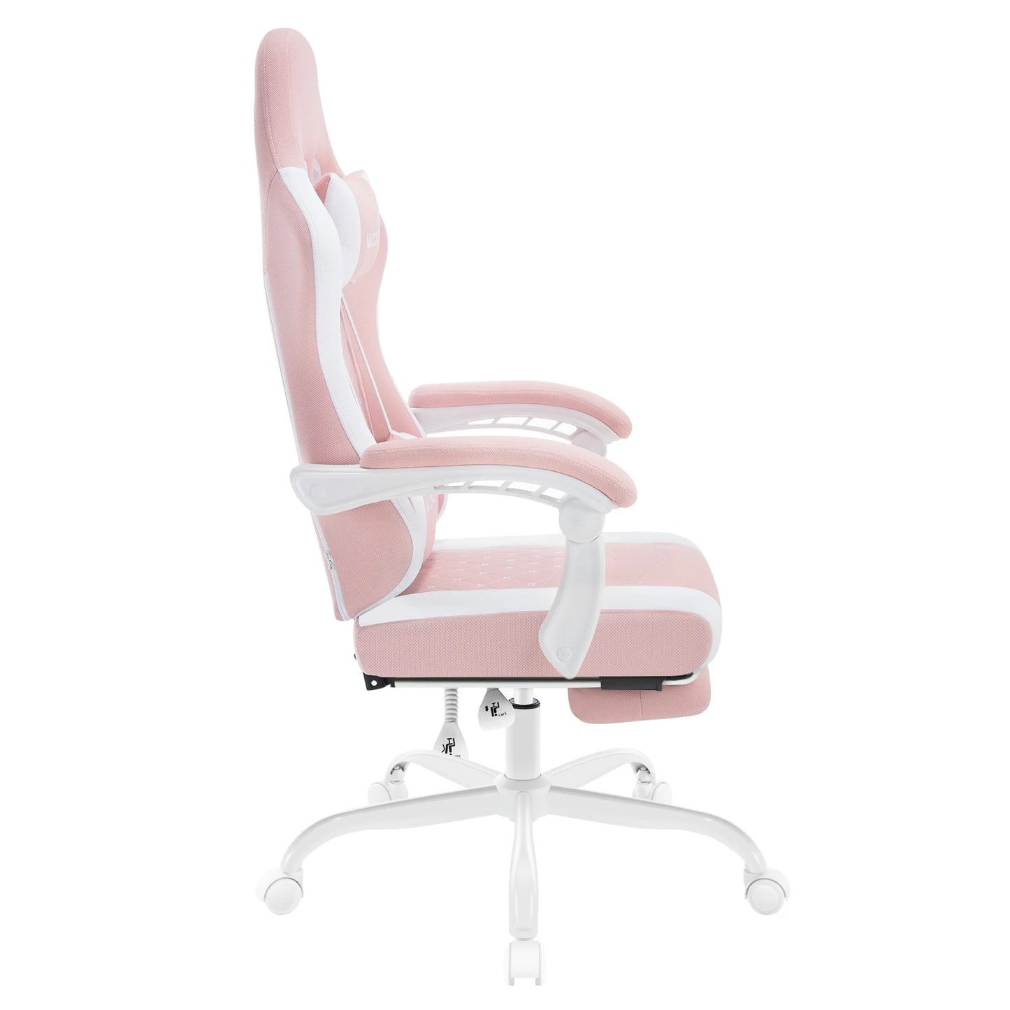 Fotel komputerowy obrotowy WOLTU z funkcją masażu, ergonomiczny fotel biurowy z poduszką i podnóżkiem, gamingowy fotel z regulacją wysokości