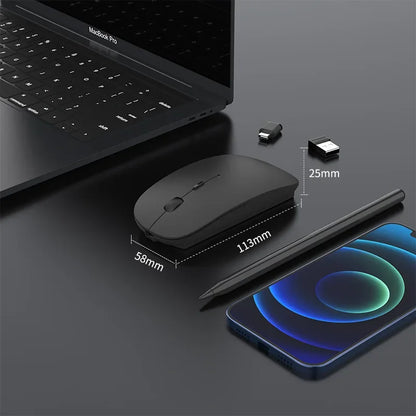 New Charging Type-c Wireless Mouse +USB Dual Receiver Mute Ergonomic Design 1000/1200/1600 Three-speed DPI