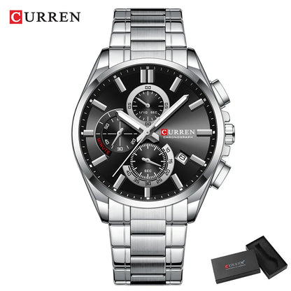 CURREN mode décontracté homme d'affaires montre de luxe bracelet en acier inoxydable montres à Quartz lumineux chronographe calendrier montre