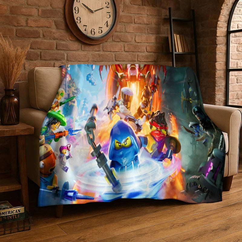 Manta de flanela Cartoon F-Fortnite Game Gamer, suave e quente, para quarto, sala de estar, cama, viagem, campismo, piquenique e oferta