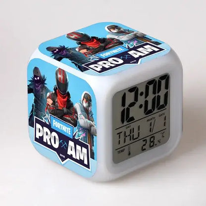Fortnite-Wecker, niedlich, modisch, im Cartoon-Stil, personalisiert, kreativ, Kawaii, minimalistischer LED-Wecker, Geschenk zum Geburtstag von Freunden