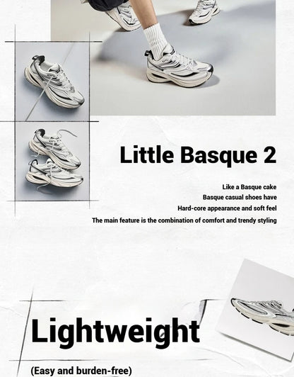 Xtep Little Basque 2 Casual Shoes for Men 2025 Summer Vintage Breathable Comfortable Non-Slip Durability Sneakers 875219320017