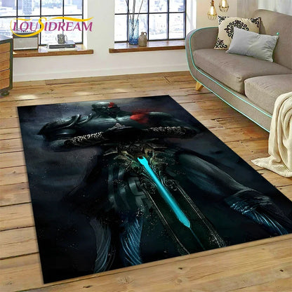 God of War Games Kratos Cartoon 3D Carpet Rug for Bedroom Living Room Home Sofa Decoration,Children Game Large Decor Floor Mat