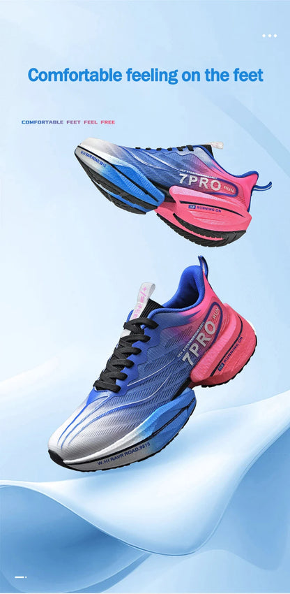 Sneakers da uomo con soletta in carbonio, scarpe sportive da esterno con suola morbida in rete, scarpe da corsa leggere, antiscivolo, casual, da coppia, da tennis
