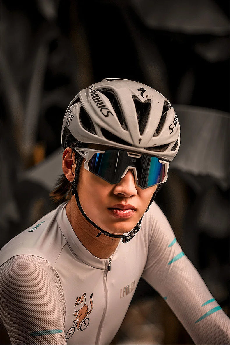 LAMEDA gepolariseerde fietsbril voor op de weg, UV400, mountainbike-zonnebril, fietsbril, sportbril, outdoor-zonnebril, heren, dames