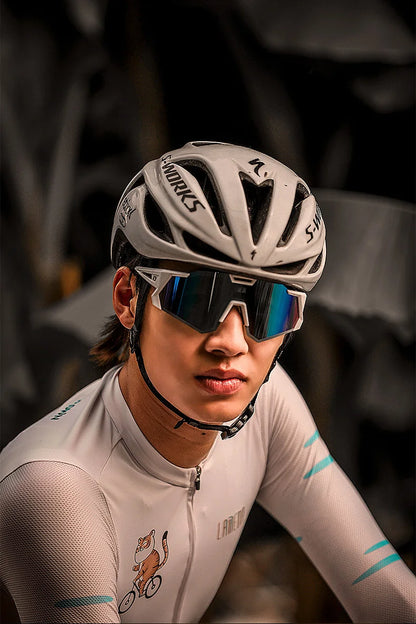 LAMEDA gepolariseerde fietsbril voor op de weg, UV400, mountainbike-zonnebril, fietsbril, sportbril, outdoor-zonnebril, heren, dames