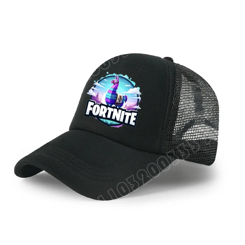 Fortnite Baseball Cap Cartoon Game Printed Hat Kids Summer Breathable Mesh Hat Adjustable Peaked Cap Childrens Birthday Gift