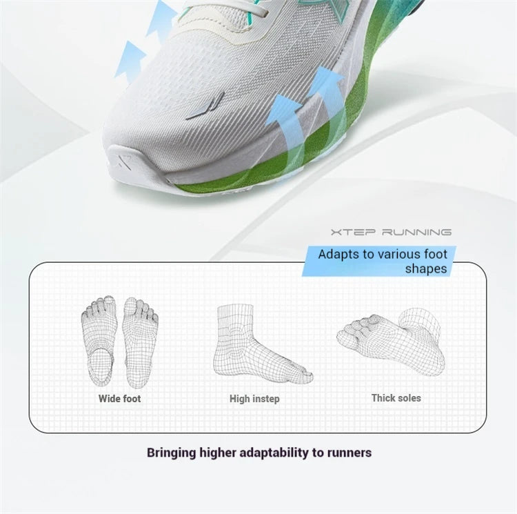 Xtep Lingbu 2.0 Running Shoes Male 2025 Spring ACE Support Feather Foam Sports Shoes Stability Advanced Sneakers 875119110001