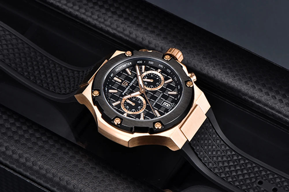 Relojes de cuarzo para hombre PAGANI DESIGN: cronógrafo deportivo de lujo, hermético, con agujas luminiscentes y cristal de zafiro con tratamiento antirreflectante