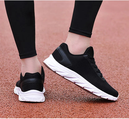 Men's Casual Sports Shoes, Black Mesh Breathable Running Shoes, Soft Sole Lightweight Flat Work Shoes