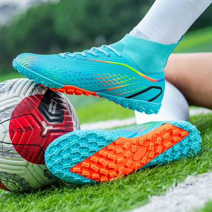 Herren-Fußballschuhe Herren-Rasen-Fußballschuhe, atmungsaktiv, weich, Outdoor-Fußballschuhe, Stollen, lange Spikes, bequeme Trainings- und Sportschuhe für Herren