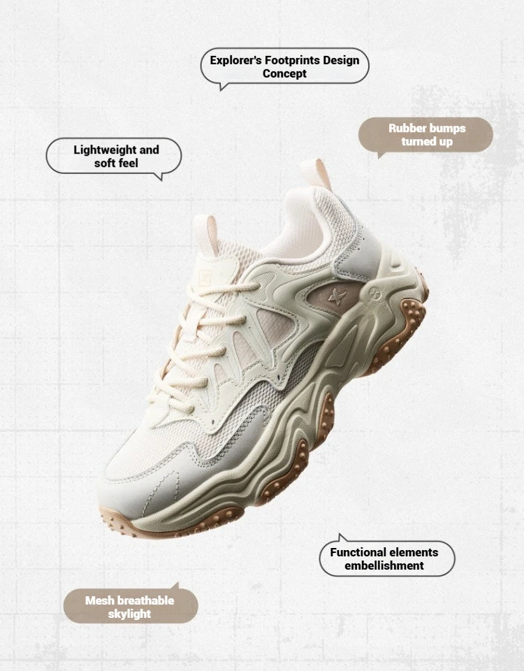 Xtep Casual Shoes Spring And Summer Lightweight Sports Shoes Thick Sole Fashionable Street Style Sneakers 875319320004