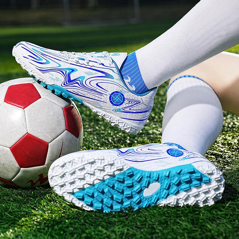 Chaussures de football pour hommes, chaussures de terrain professionnelles, crampons FG/TF pour entraînement sur gazon, chaussures de futsal, baskets de football antidérapantes, chaussures à crampons pour cheville, pointur