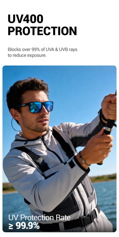 SCVCN Óculos de sol polarizados para atividades ao ar livre, desportos aquáticos, praia, oceano, pesca em plataforma, ciclismo, BTT, desportos de bicicleta e caminhadas – Proteção UV400
