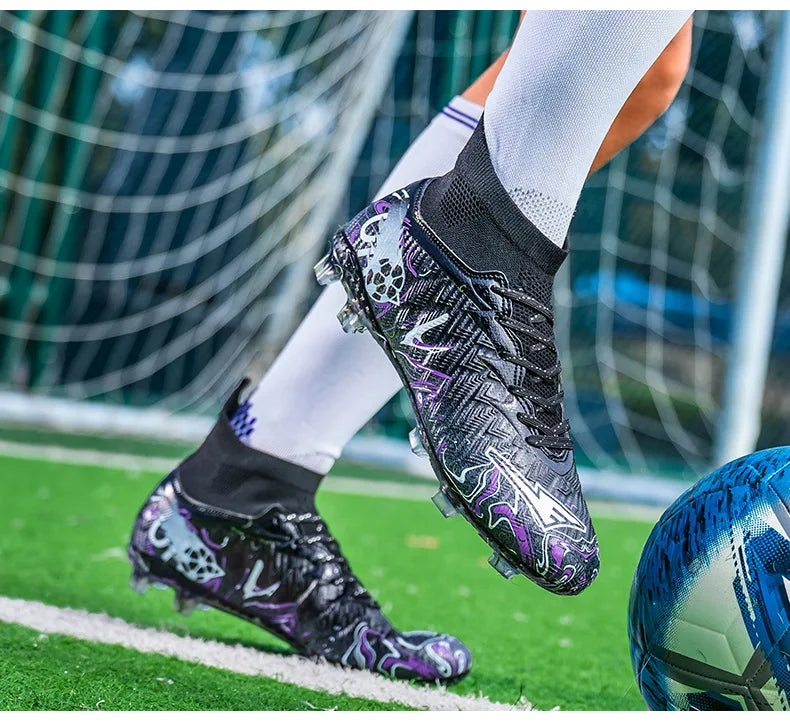 1 paire de chaussures de football pour adultes avec crampons TF, pour les étudiants, durables, antidérapantes, pour l'entraînement sur gazon et les matchs de football