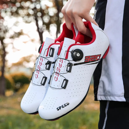 Scarpe da ciclismo professionali con suola in gomma, fibbia a bottone, scarpe da MTB da donna senza chiusura, scarpe da ciclismo indoor da uomo, scarpe da ciclismo cross-country