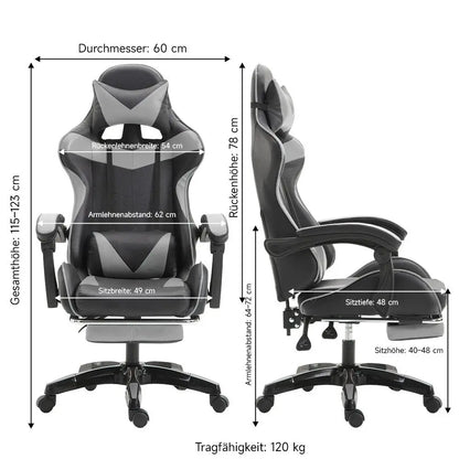 Gaming chair Gaming armchair Height Adjustable Office Chair with Adjustable Recumbent Function with Cat Ears and Pillows