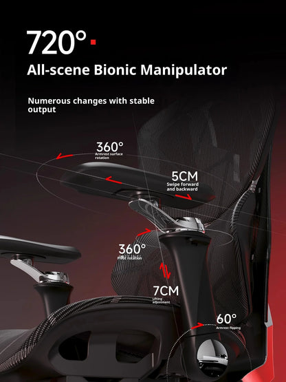 Ergonomic Gaming Chair with Wheels, Portable Office Chair, Adjustable Desk Chair with Armrests, Swivel Computer Chair for Work & Gaming