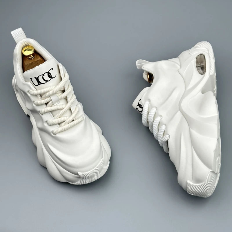 Plus Size Men'S 2026 New Dad Sneakers Thick Platform Sole Fashion Versatile Casual Athletic Shoes Trendy Comfortable Daily Shoes
