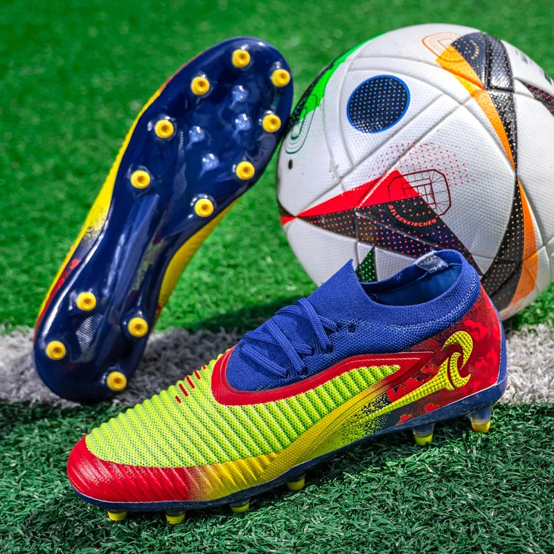 Nouveaux hommes bottes de Football adulte antidérapant Sport de plein air entraînement crampons chaussures de Football garçons longues pointes respirant Match confortable