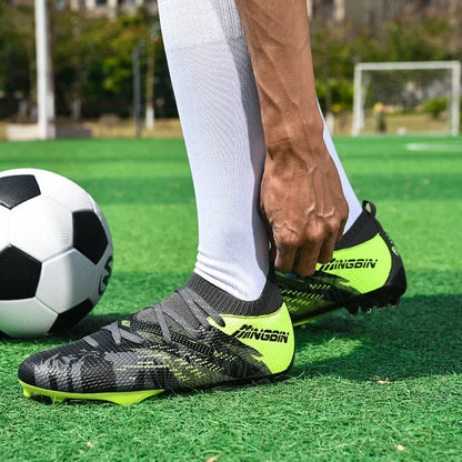 Men's Turf Soccer Shoes Cleats Professional Football Boots Breathable Mesh Youth Soccer Anti-Skid Male Sneakers Society Chuteira