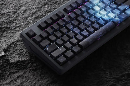 Purple Galaxy Gradient Side Carving Transparent Cherry Keycap PBT 135 Key Compatible with 60/64/84/98/108 Mechanical Keyboard