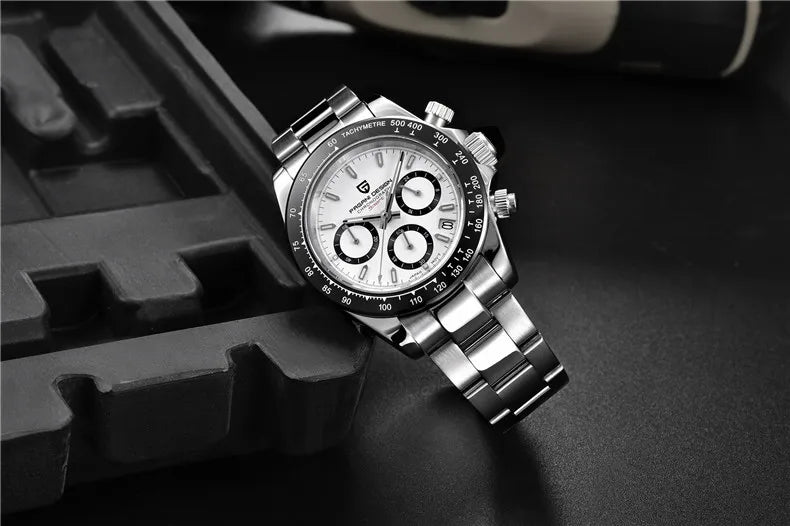Montre-bracelet pour homme PAGANI DESIGN – Chronographe de luxe, mouvement à quartz MIYOTA VK63, verre saphir, étanche, style sportif
