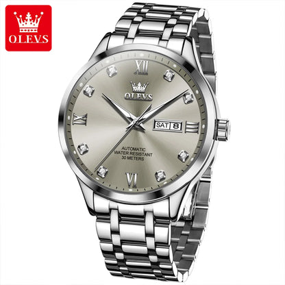 Montre automatique pour homme OLEVS 9946 – Montre-bracelet mécanique de luxe, dotée d'un calendrier avec affichage de la date, idéale pour les hommes d'affaires.