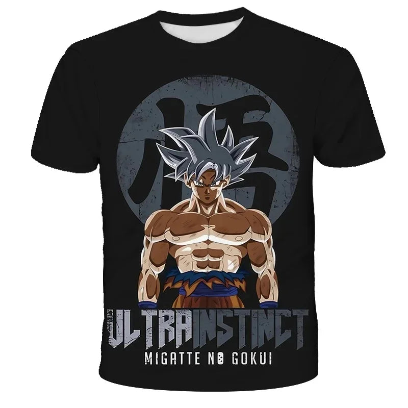 T-shirt d'été à manches courtes pour enfants avec imprimé graphique Dragon Ball Z en 3D - Best-seller - T-shirt tendance pour enfants et adultes - Goku Y2k