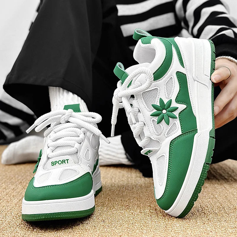 Fashion Mens Shoes Trend Street Skateboard Shoes Man Luxury Brand Training Sneakers Mesh Breathable Casual Shoes Tenis Masculino