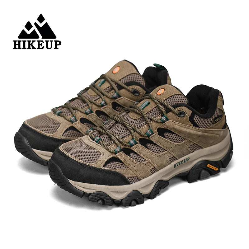 HIKEUP: Zapatillas de senderismo para hombre, de diseño, para escalada y trekking, de cuero, para deportes al aire libre, trabajo y carrera.