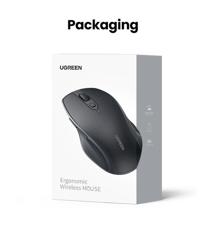 UGREEN Wireless Mouse Bluetooth 5.0 Ergonomic 4000 DPI 6 Mute Buttons For MacBook Computer Tablet Laptop PC 2.4G Mice Mouse