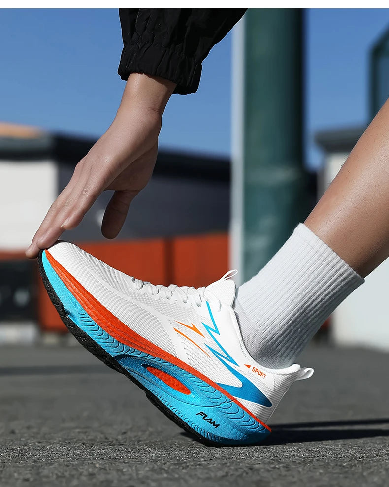Men Running Shoes Marathon Sports Air Cushion Carbon Board Breathable Lightweight Comfortable Women Outdoor Athletic Sneakers