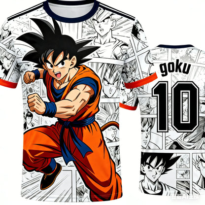 2026 Summer Dragon Ball T-Shirt 3D Print Goku  Manga Style Oversized Loose Breathable Gym Streetwear Unisex Tee for Adults Kids