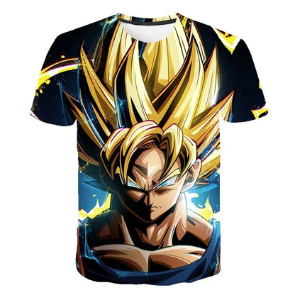Herre-T-shirts Dragon Ball Z-T-shirt Drengetøj Børnetøj Sommer T-shirts med korte ærmer Børnetøj med tegneseriefigurer T-shirts til baby-drenge